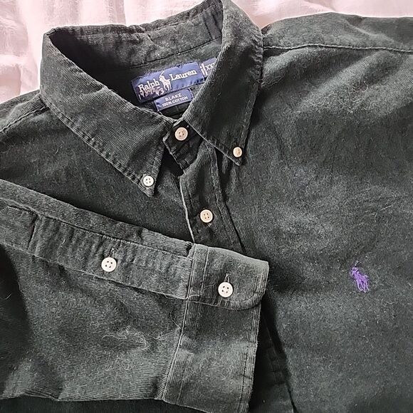 Ralph Lauren Blake Shirt Size XXL Green Corduroy Button Down Long Sleeve Pony - Picture 1 of 9
